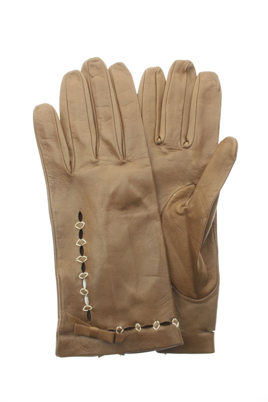 Handschuhe von Carolina Herrera Größe S, Farbe Braun, aus Leder für