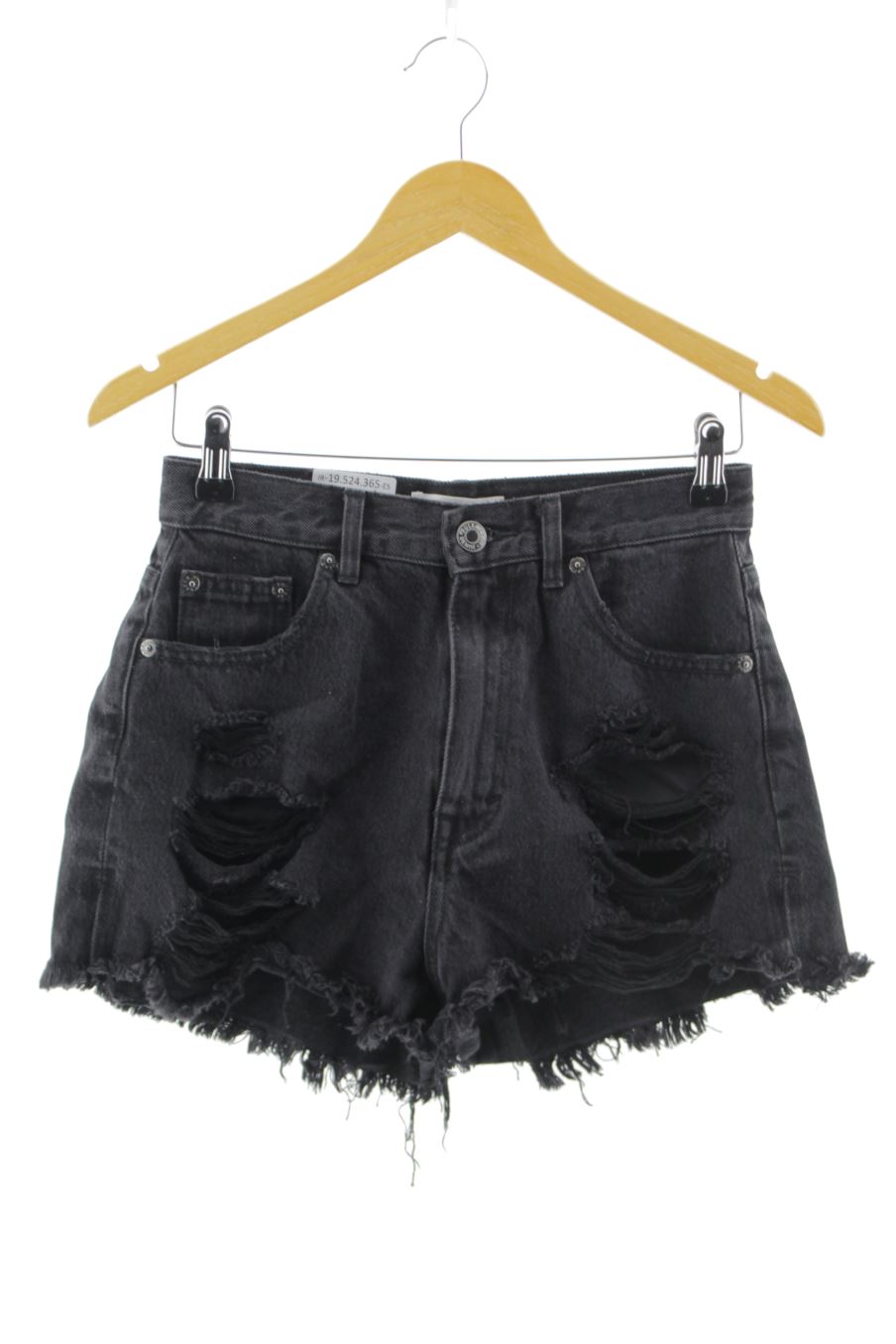 Pantalón corto de Pull & Bear de la talla 36, de color negro de ropa vaquera