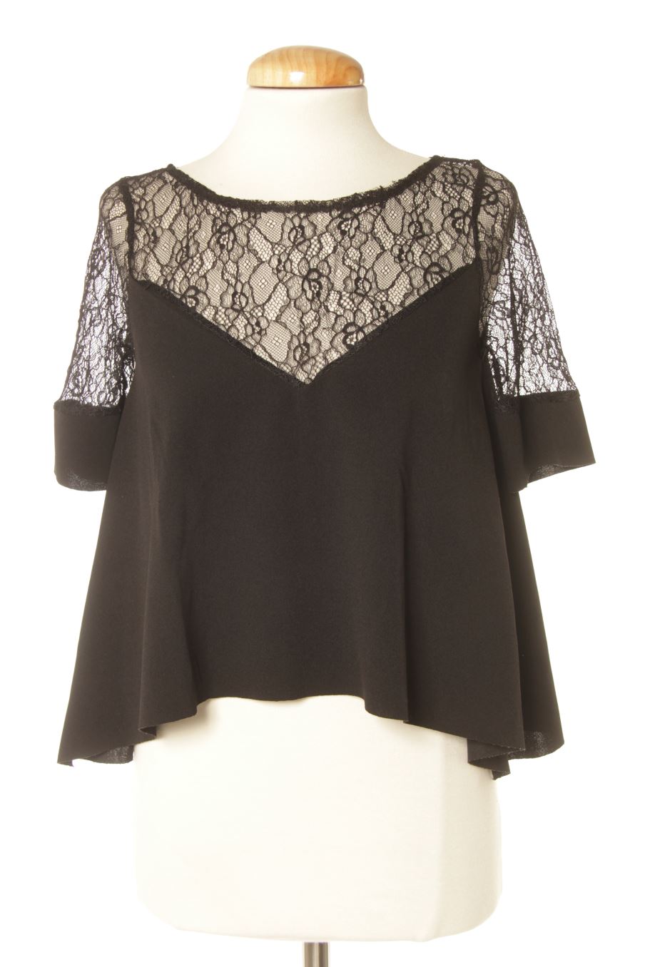 Kurzärmelige Bluse von Zara Größe S, Farbe Schwarz, für