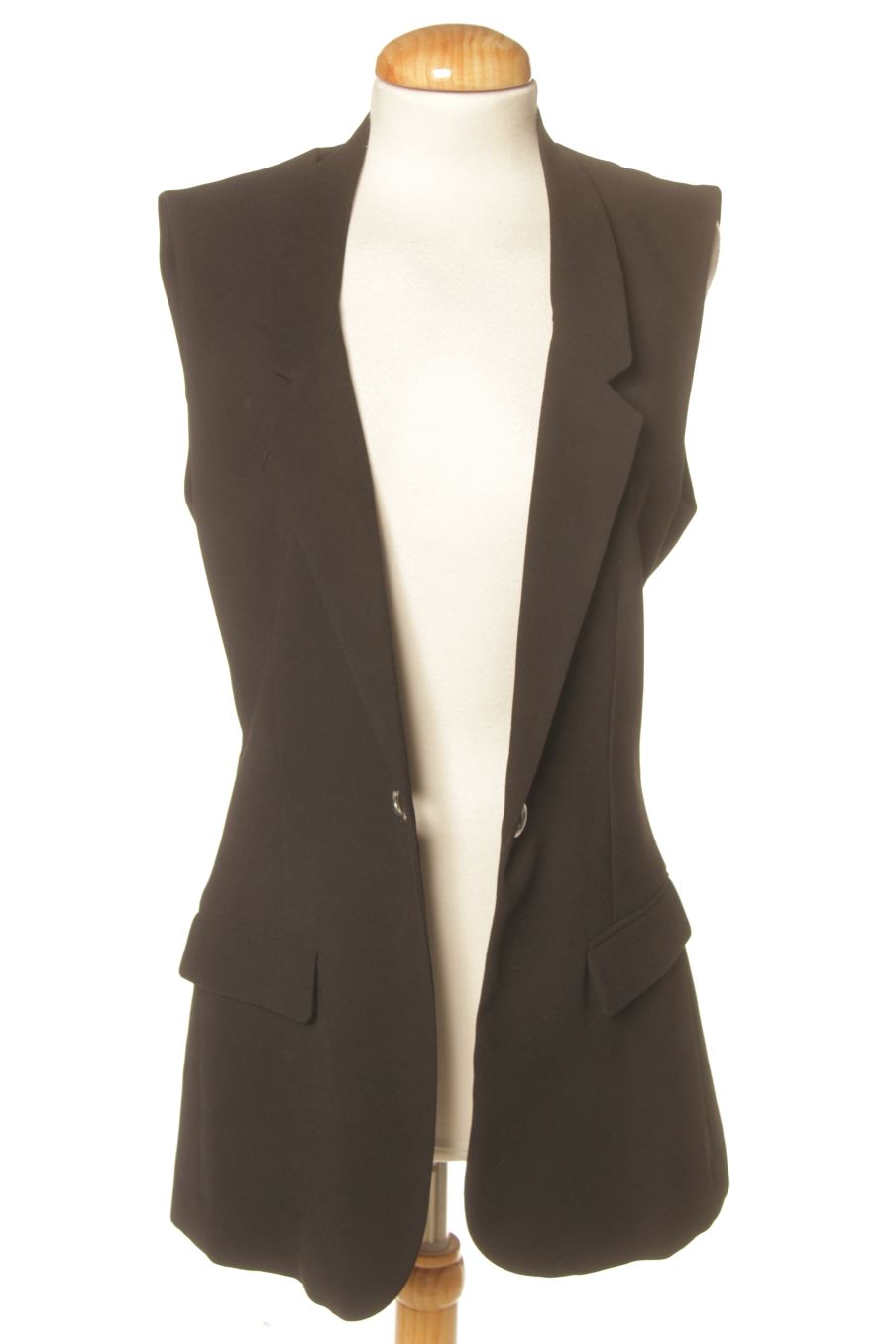 Chaleco de tela de Zara de la talla S, de color negro