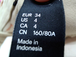 Jeans H&M de la taille 34, de couleur beige de denim