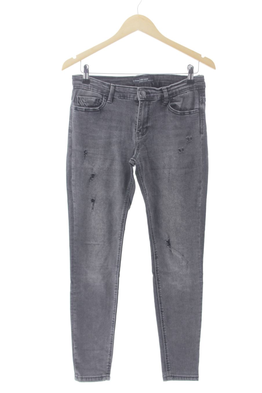 Vaquero de Stradivarius de la talla 38, de color gris de ropa vaquera