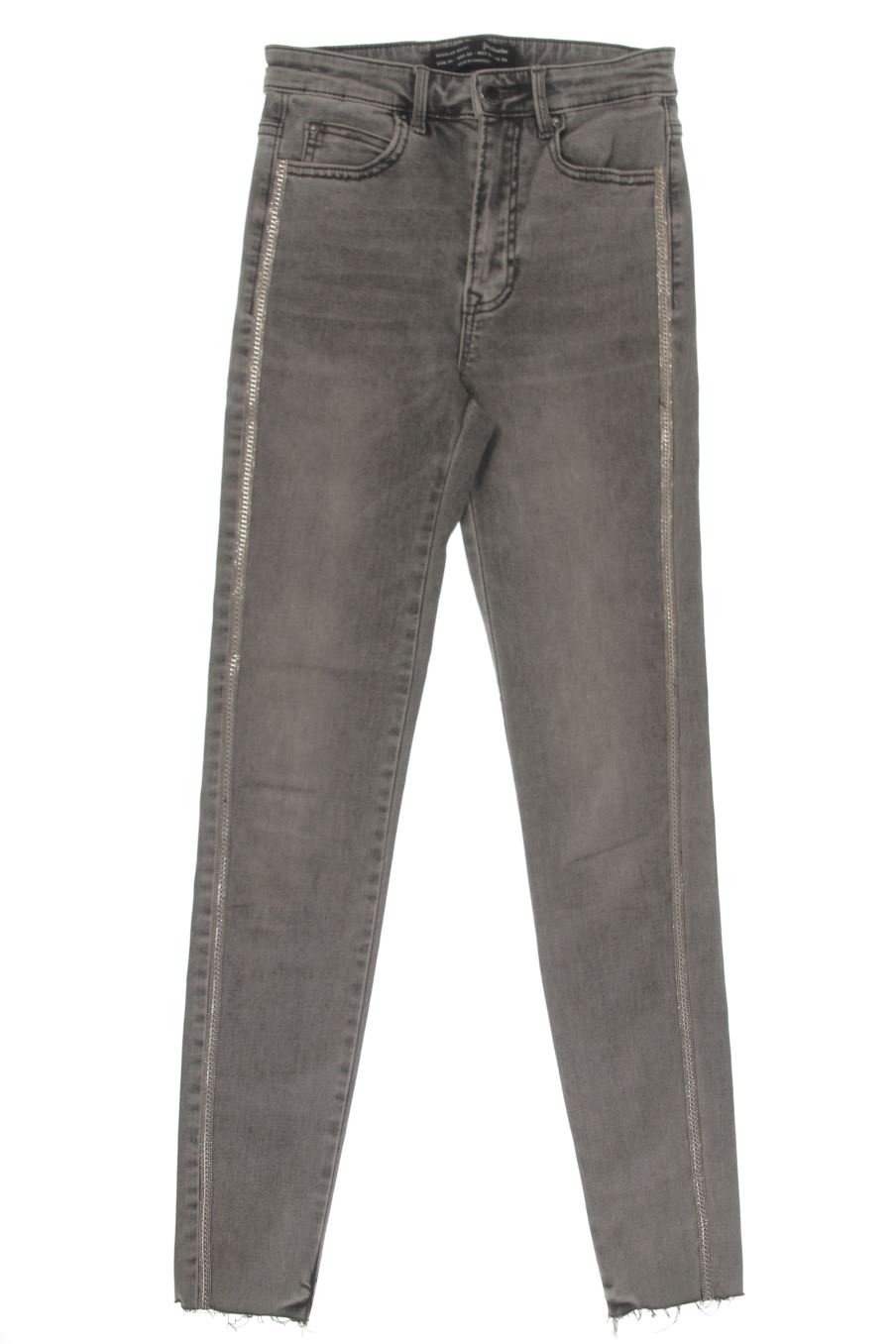 Jeans Stradivarius de la taille 34, de couleur gris de denim