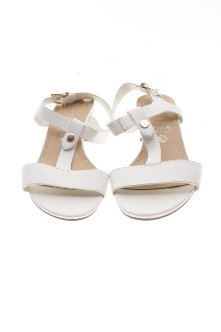Sandalias tacon de Mary Paz de la talla 37, de color blanco de