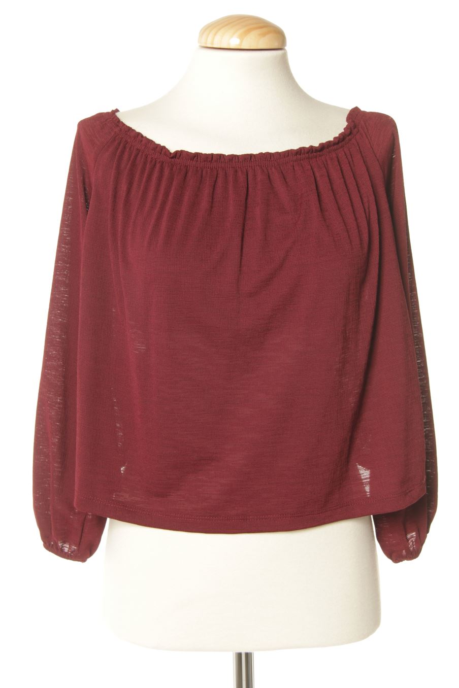 Blusa a maniche lunghe de Bershka de la talla XS, de color bordeaux