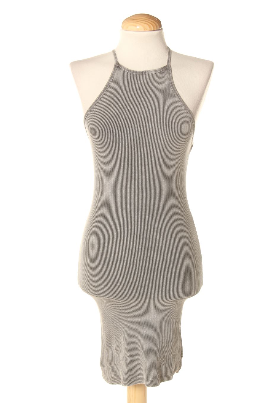 Einfaches Kleid von Bershka Größe XS, Farbe Grau, für