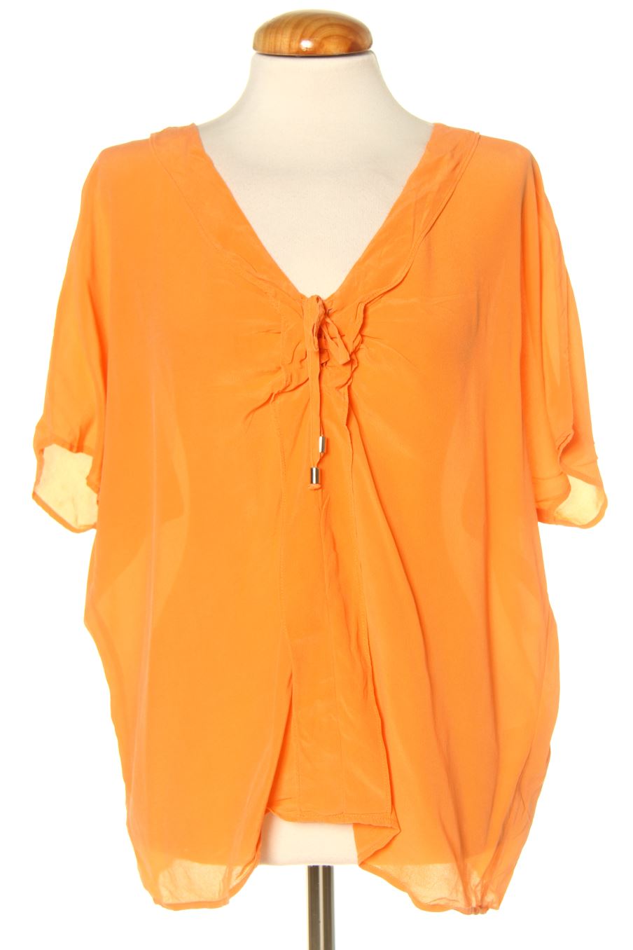 Blouse à manches courtes Ikks de la taille 40, de couleur orange de soie