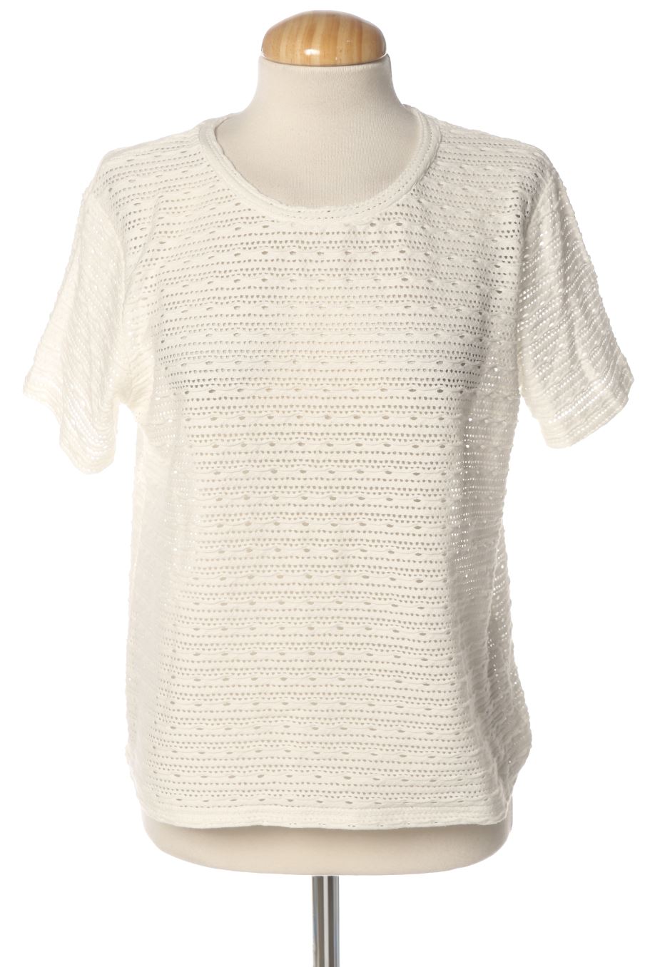 Blouse à manches courtes Zara de la taille L, de couleur blanc
