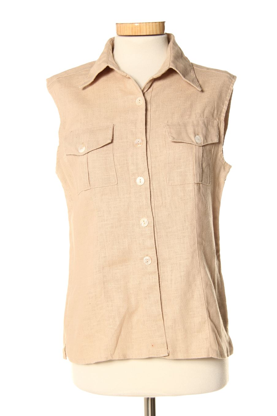 Camisa sin mangas de MACHIN CHOSE de la talla 38, de color beige