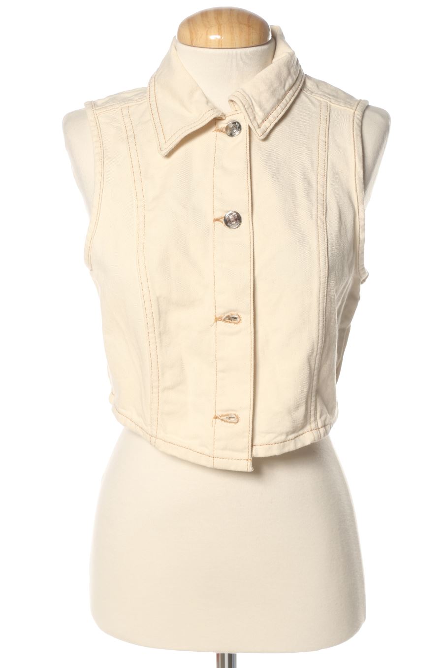 Gilet di stoffa de Zara de la talla S, de color beige