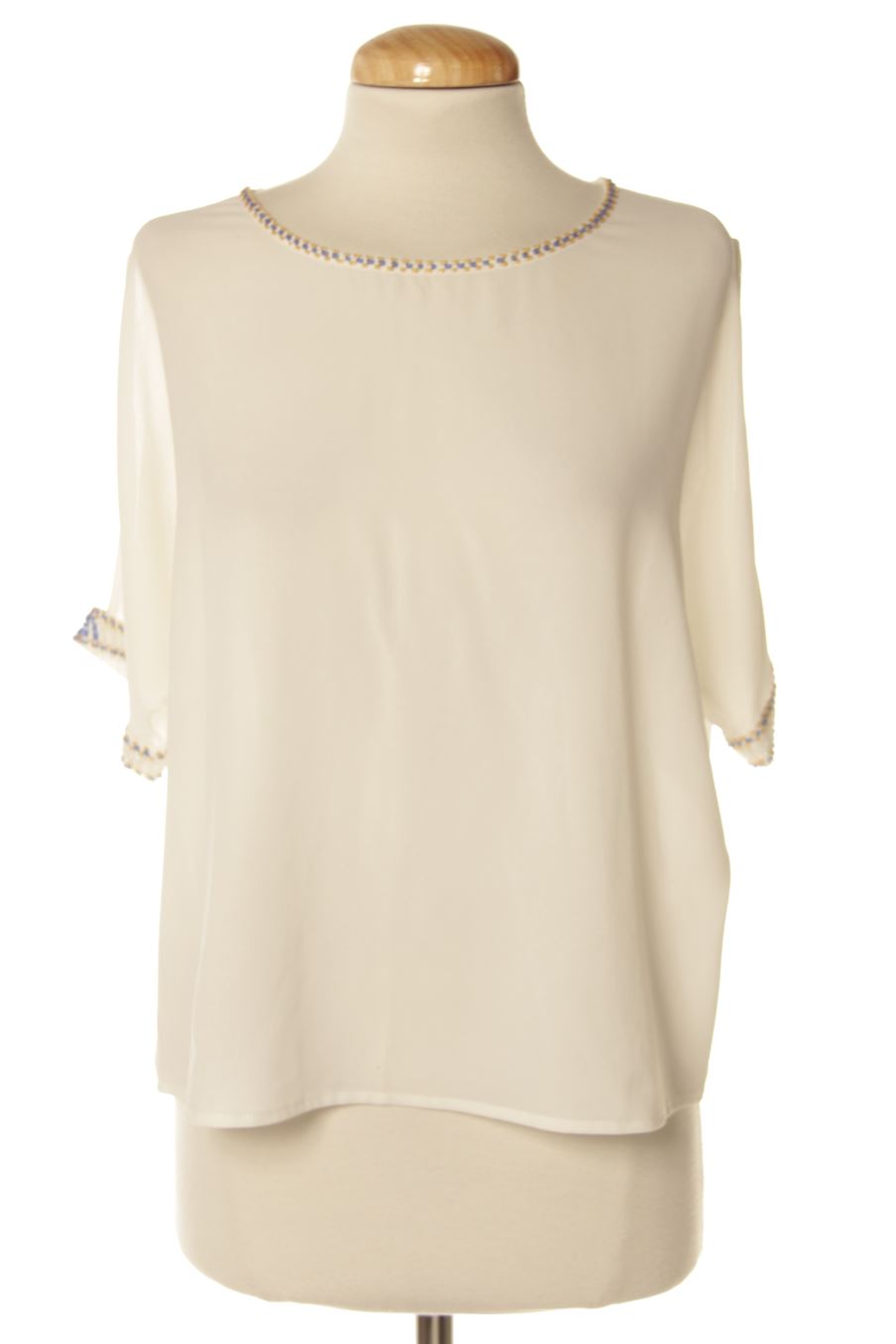 Blouse à manches courtes Comercio Modaland de la taille S, de couleur blanc