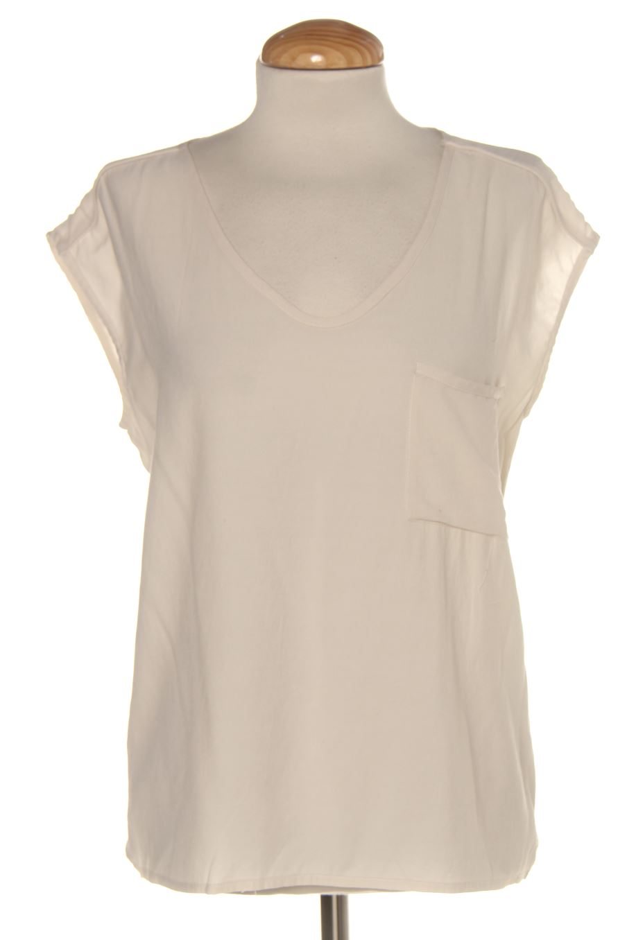 Blusa de manga corta de Pull & Bear de la talla S, de color blanco