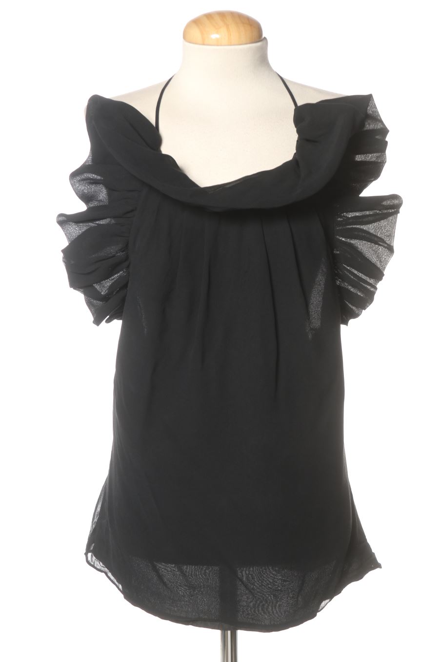 Top de Antonio Pernas de la talla 42, de color negro de seda