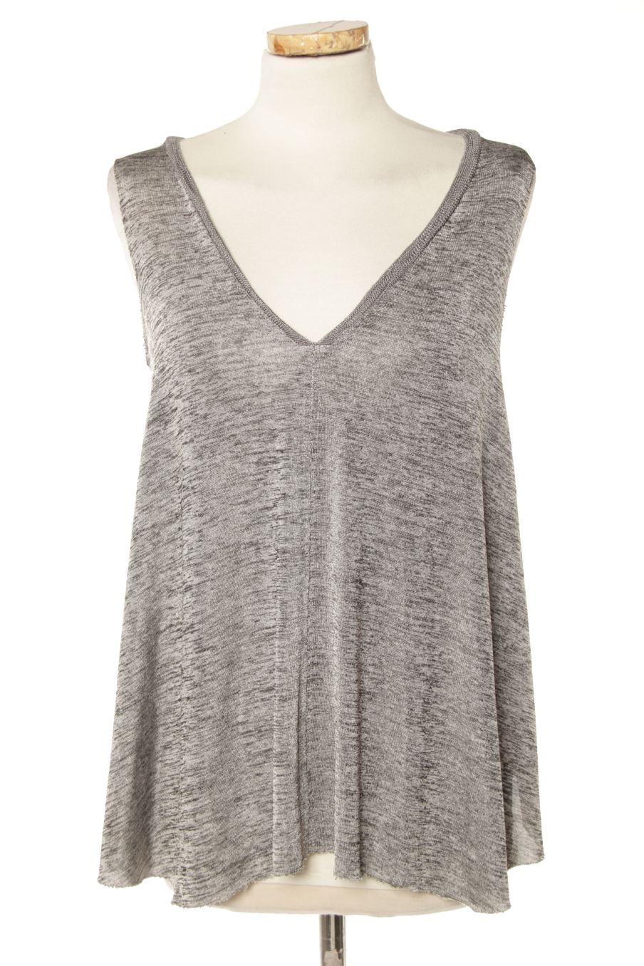 Camiseta sin mangas de Zara de la talla M, de color gris