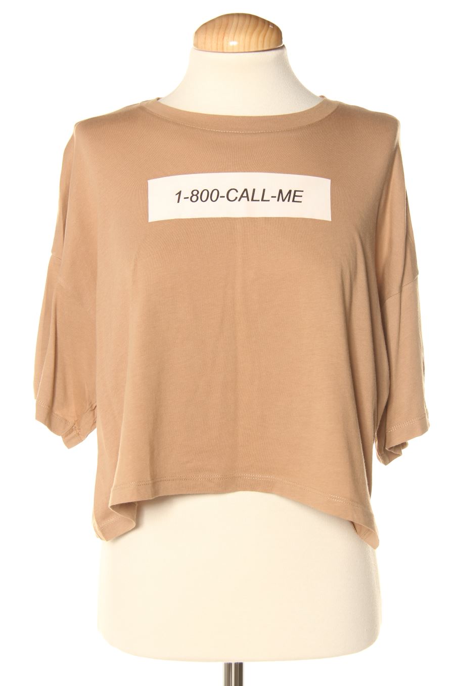 T-Shirt von Bershka Größe XS, Farbe Beige, für