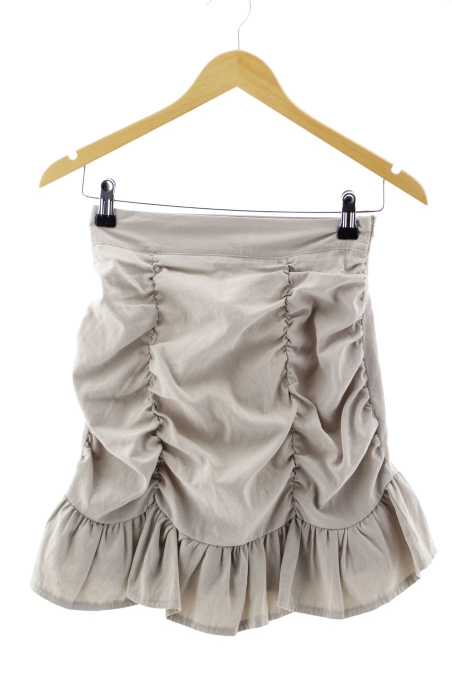 Aufwändiger Rock von Boohoo Größe 32, Farbe Grau, für