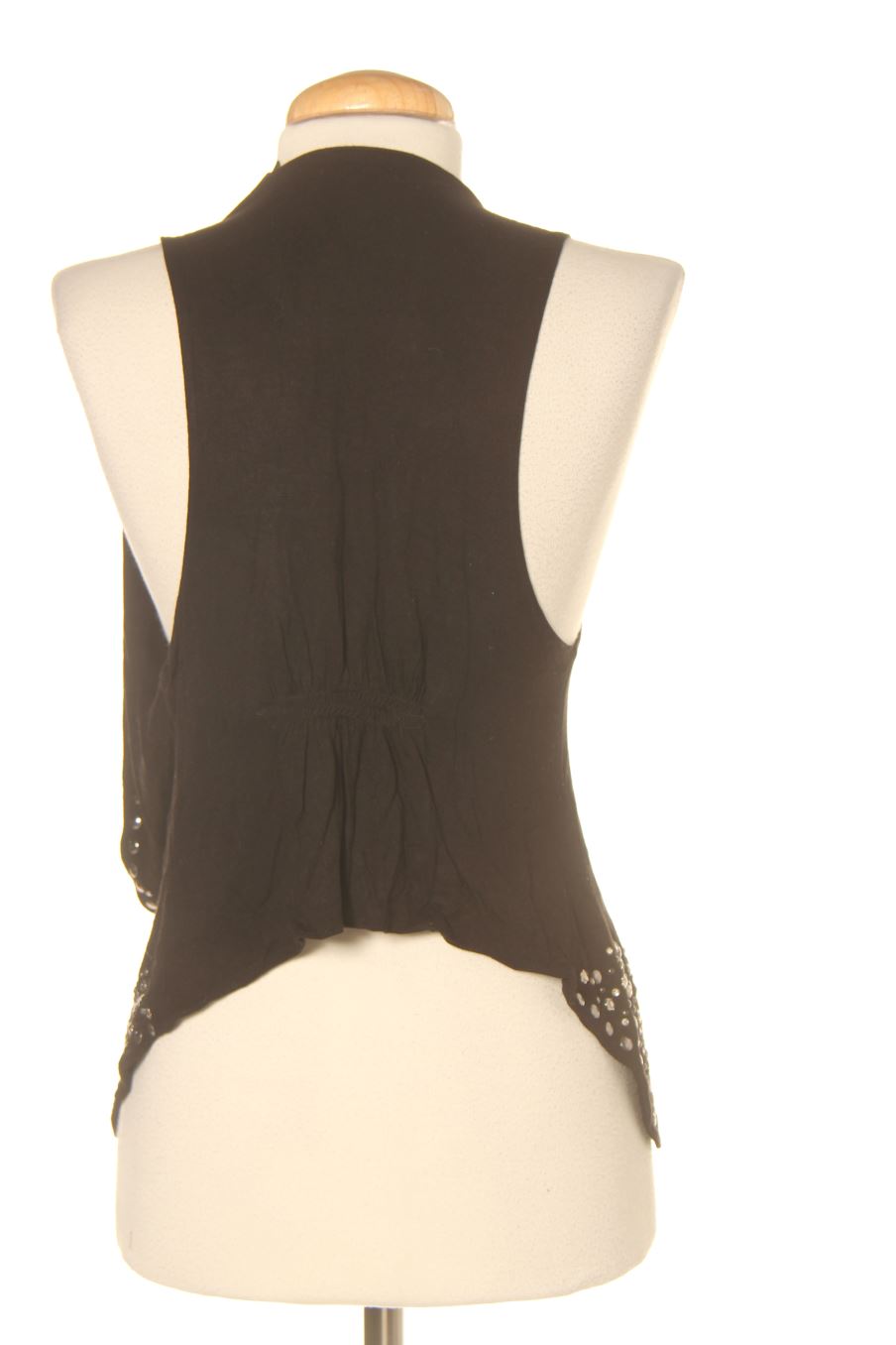 Chaleco de tela de Mango de la talla S, de color negro