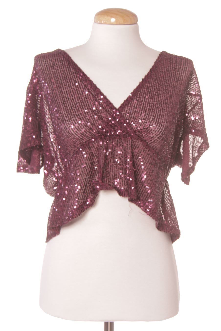 Blusa de manga corta de Pull & Bear de la talla M, de color morado