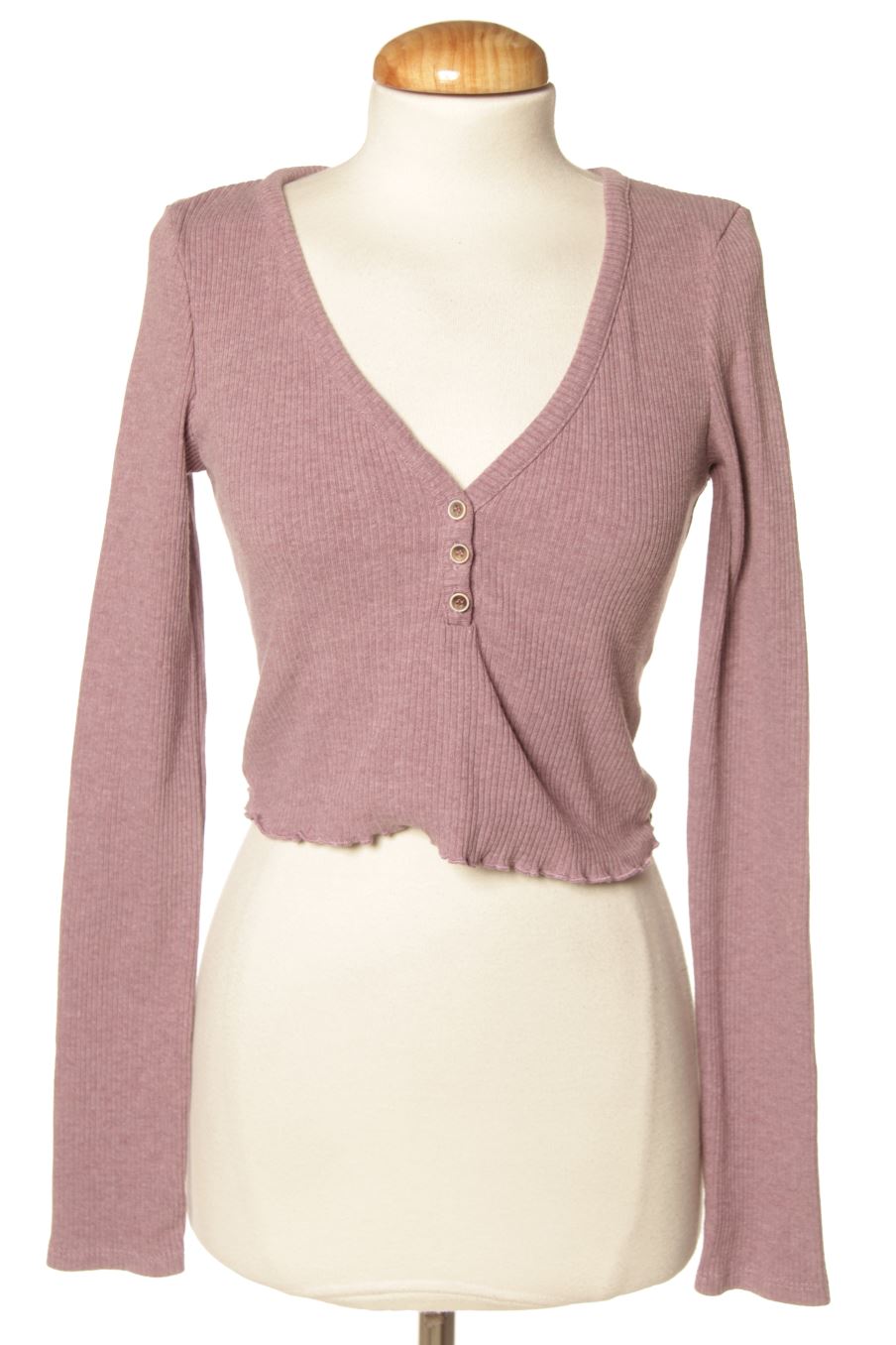 T-shirt à manches longues Pull & Bear de la taille S, de couleur pourpre