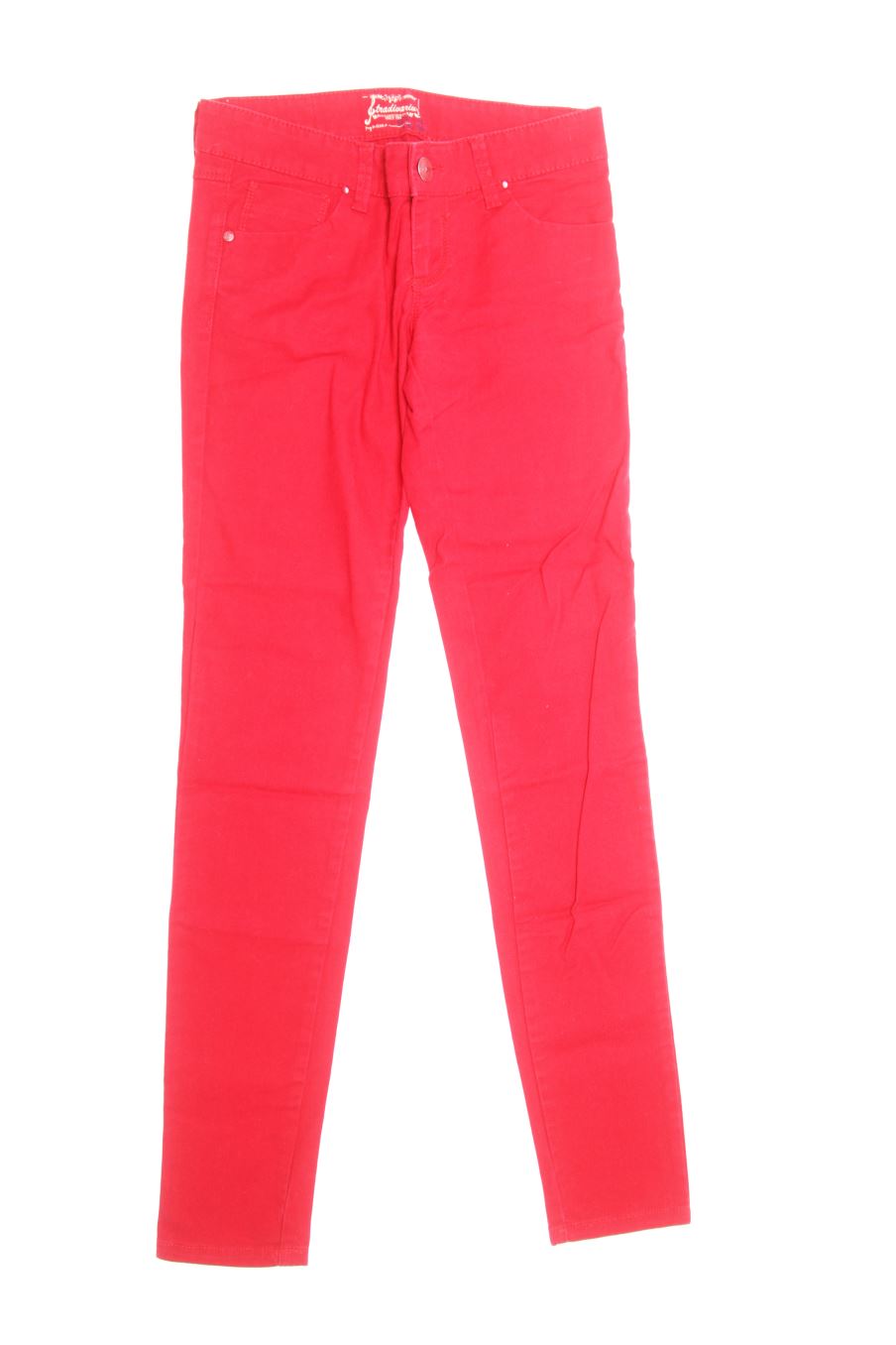 Jeans Stradivarius de la taille 34, de couleur rouge de denim