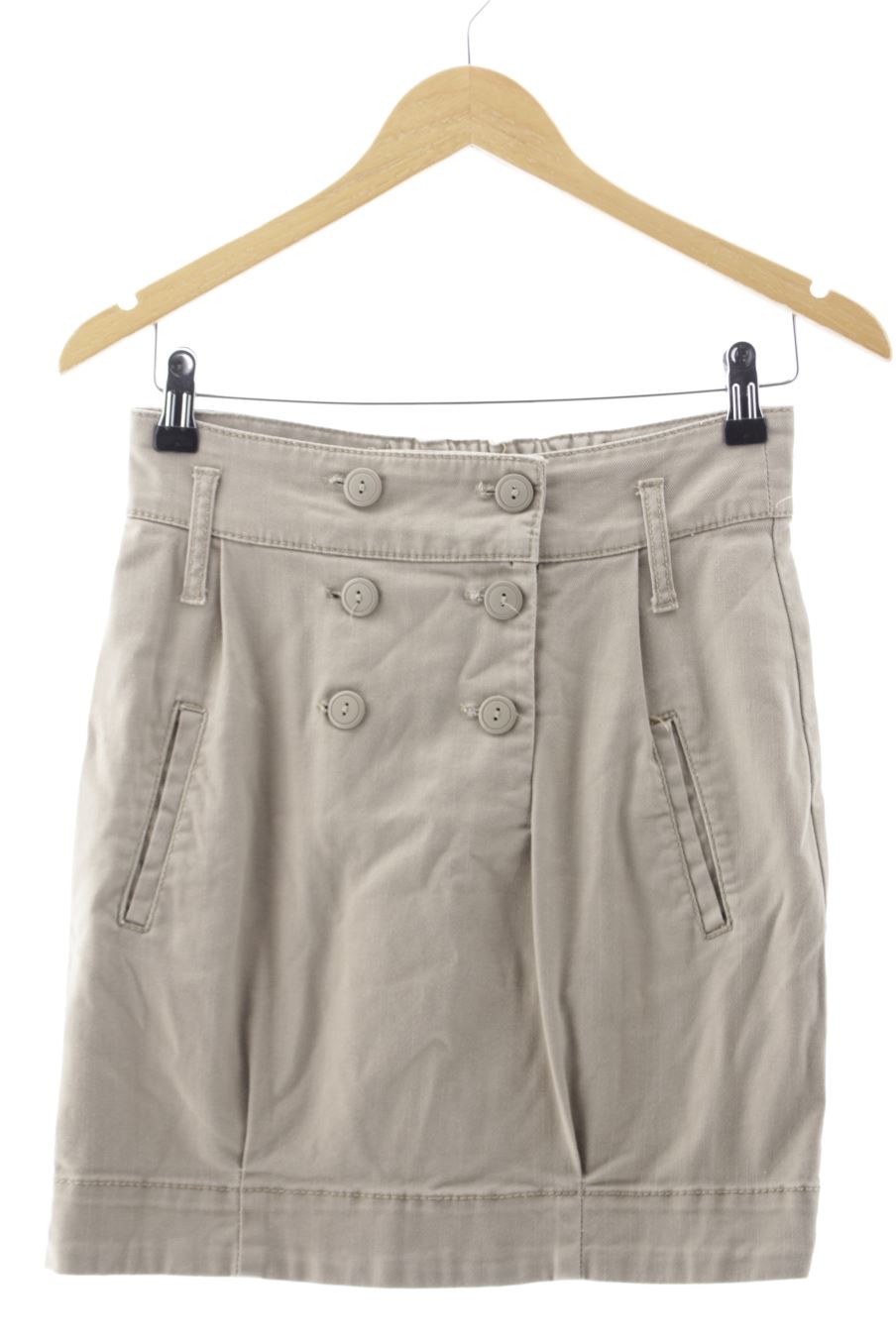 Falda de Stradivarius de la talla 36, de color beige de ropa vaquera