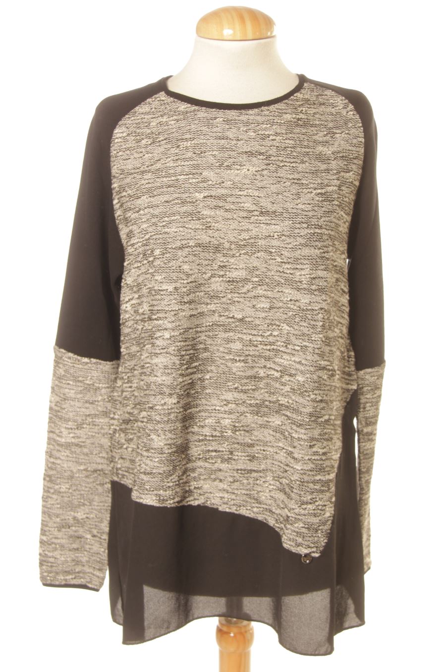 Langärmelige Bluse von salsa Größe L, Farbe Grau, für
