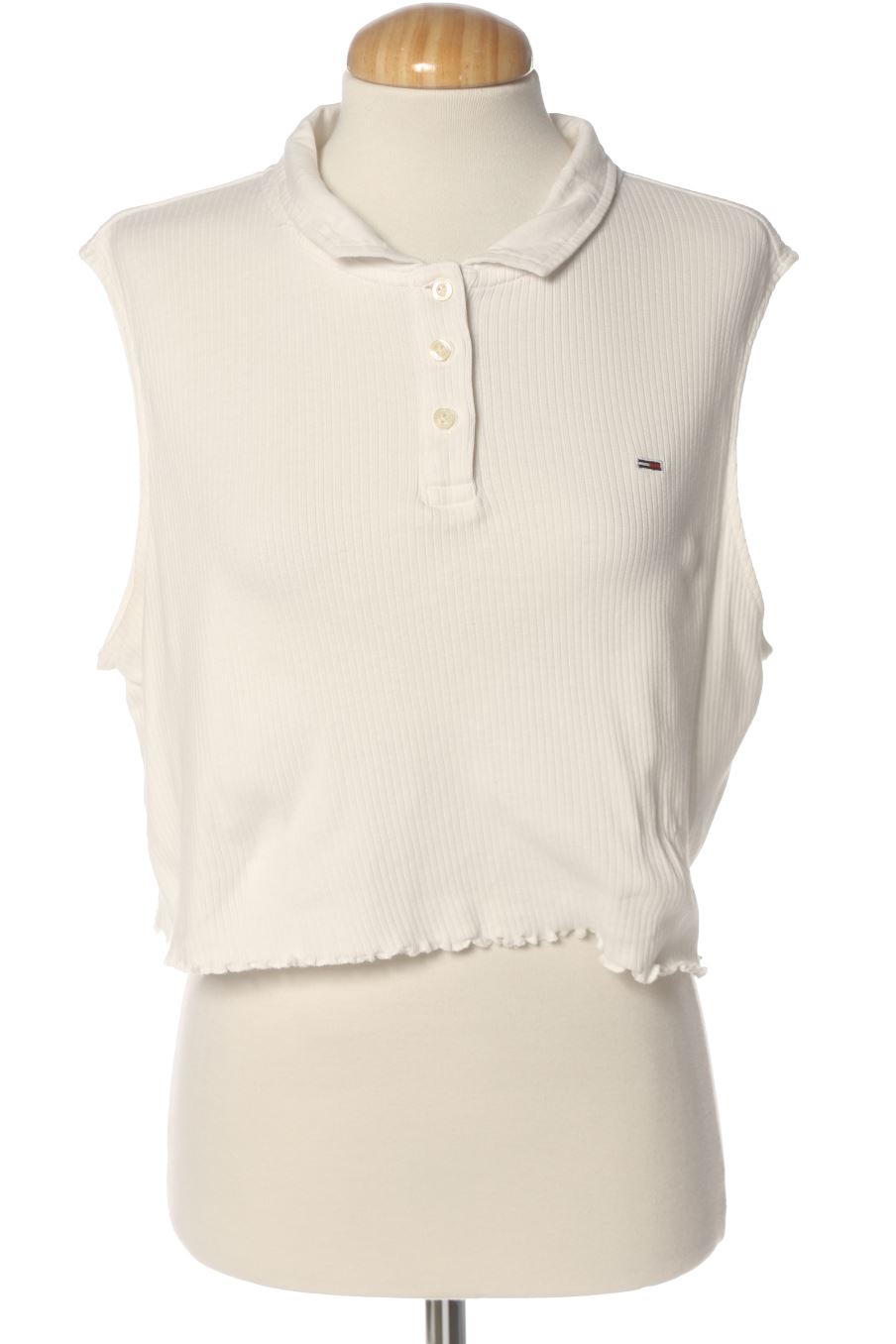 Polo sin mangas de Tommy Hilfiger de la talla L, de color blanco