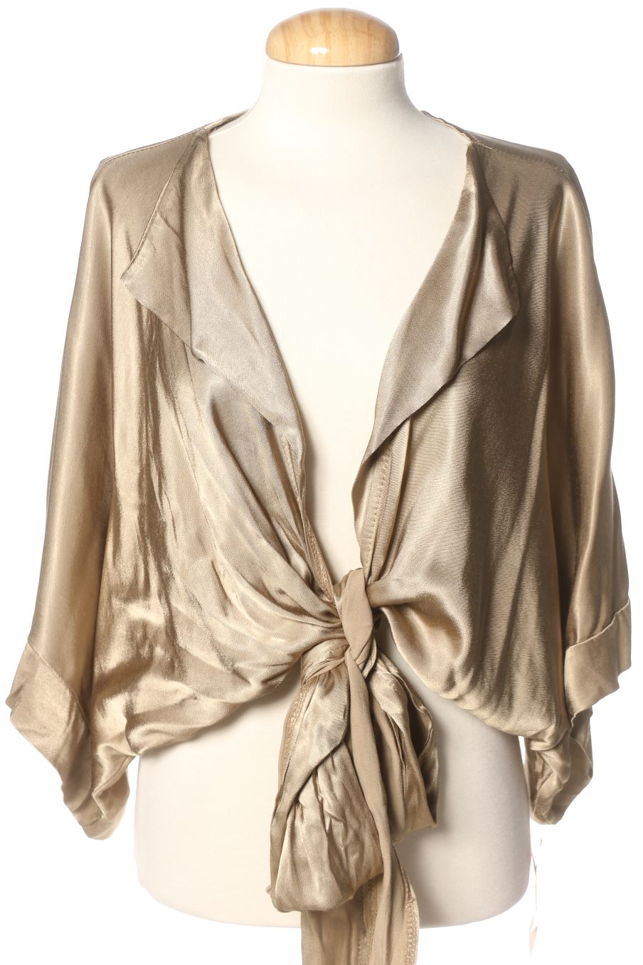 Blusa de manga corta de CALMA de la talla Única, de color dorado