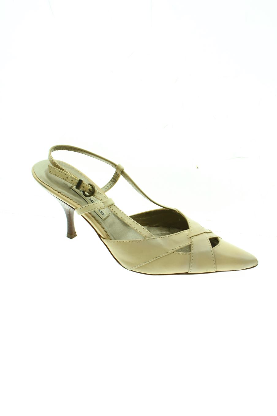 Sandalias tacon de Pedro Miralles de la talla 37, de color beige de
