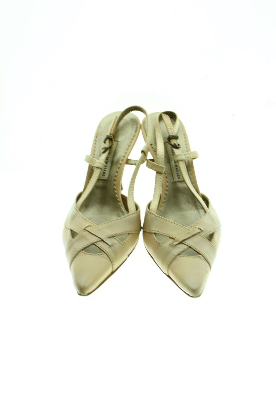 Sandalias tacon de Pedro Miralles de la talla 37, de color beige de