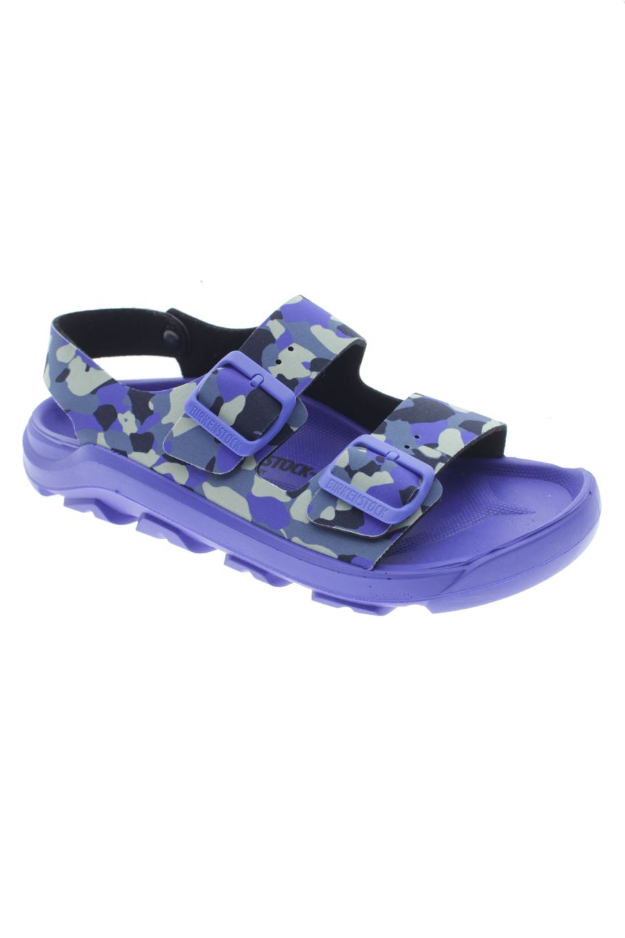 Flache Sandalen von Birkenstock in der Grösse 39, in der Farbe blau aus