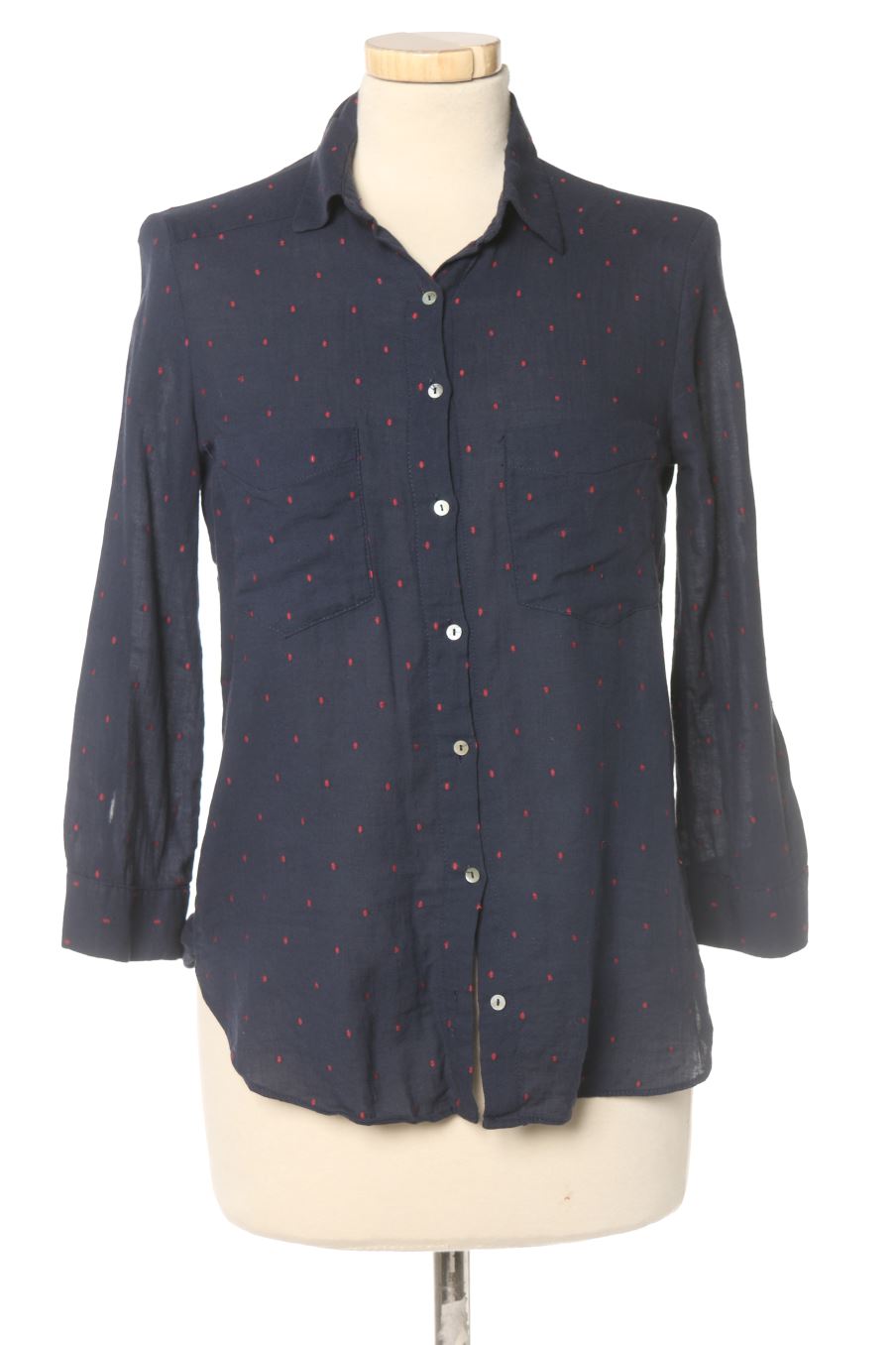Camisa de Zara de la talla XS, de color azul marino