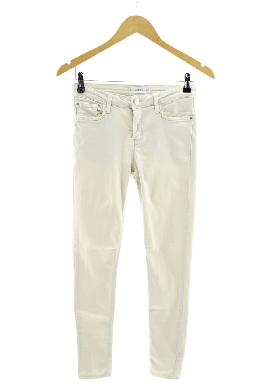 Vaquero de Mango de la talla 36, de color blanco de ropa vaquera