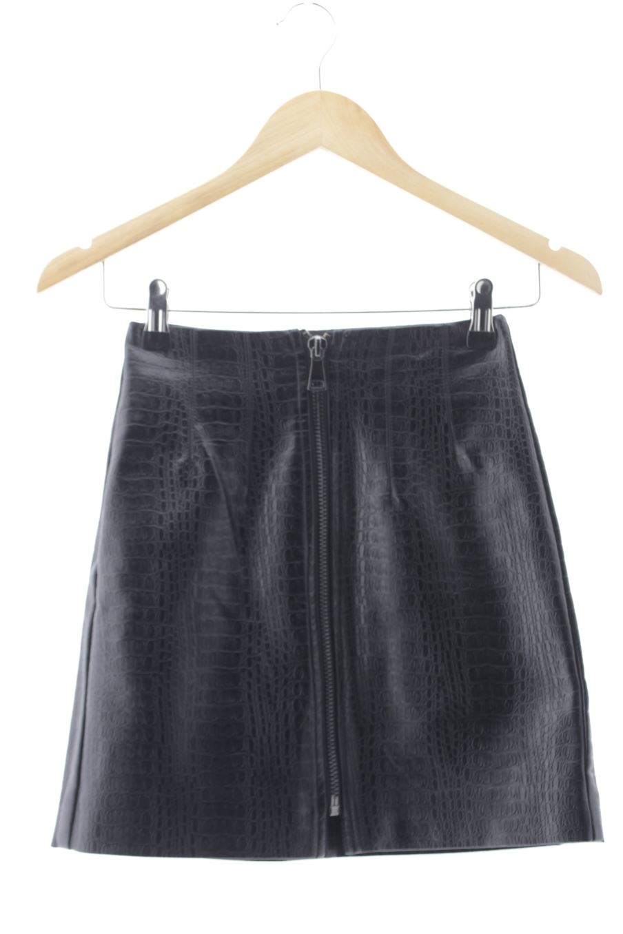 Aufwändiger Rock von Stradivarius Größe 32, Farbe Schwarz, aus Synthetisch für