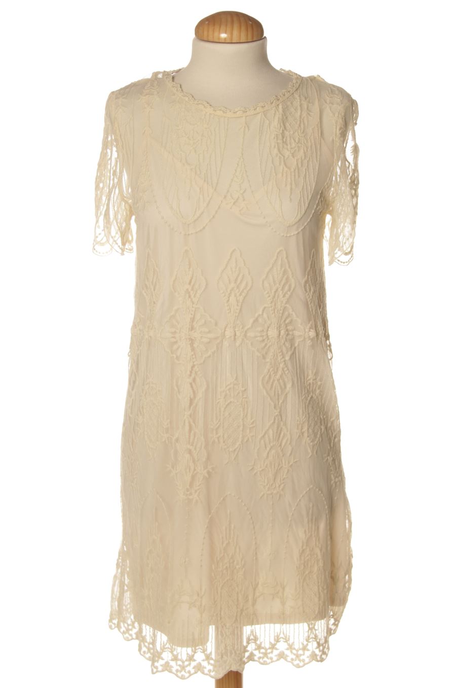 Vestido elegante de Zara de la talla S, de color beige