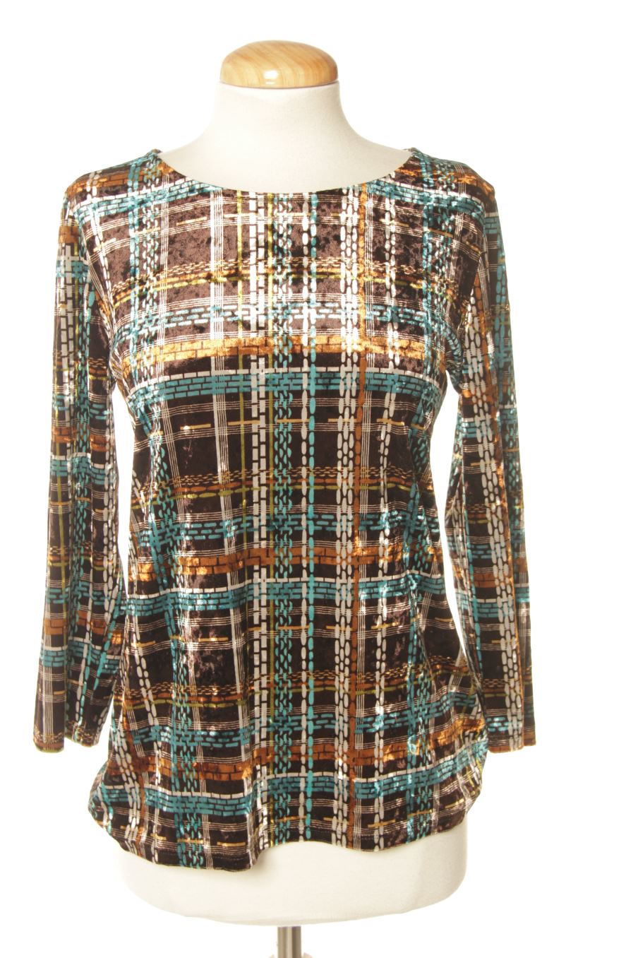 Camiseta manga larga de Zermatt de la talla 40, de color estampado de terciopelo