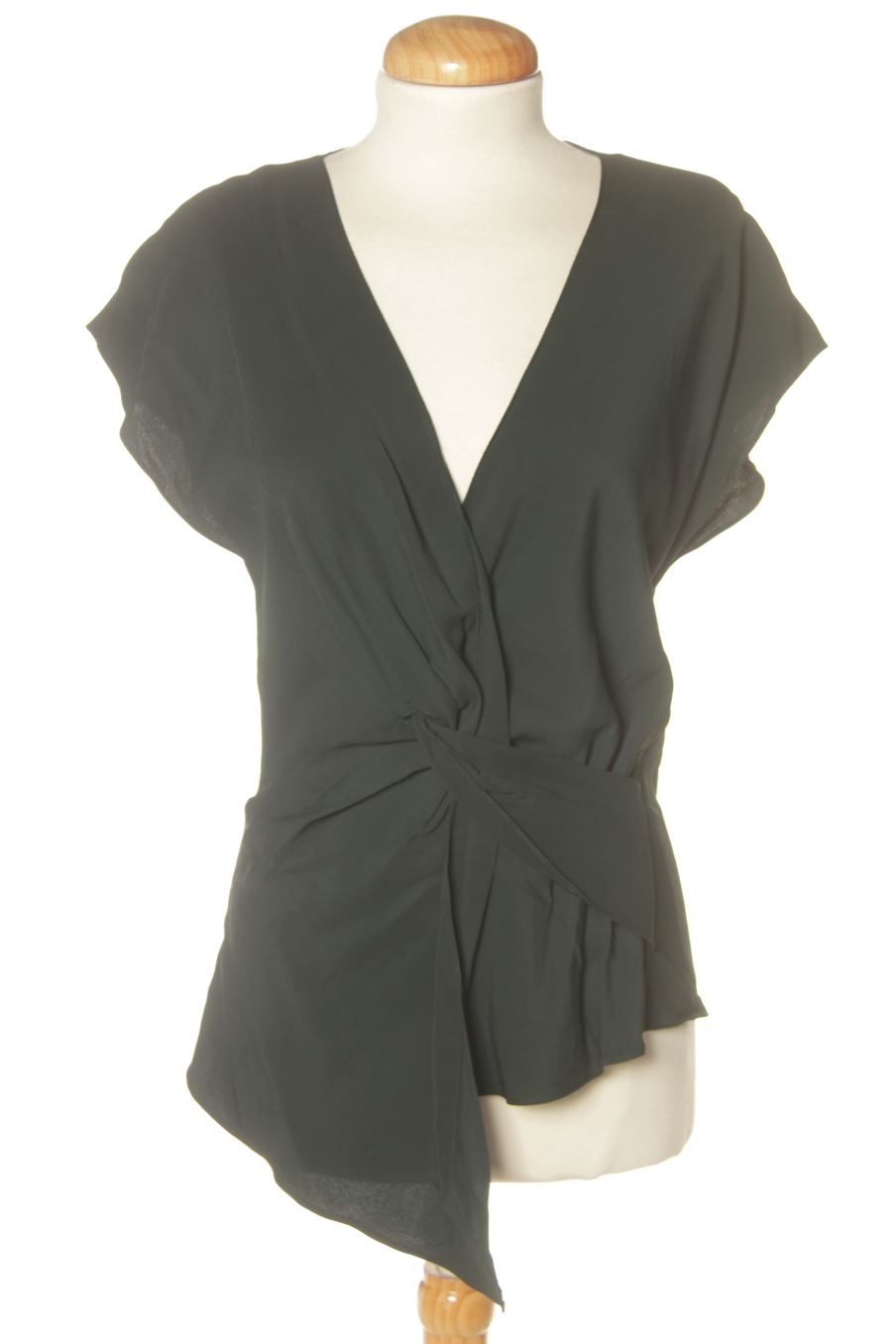 Blouse à manches courtes Zara de la taille XS, de couleur vert