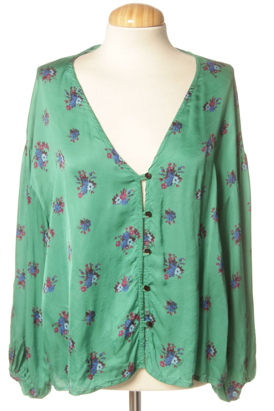 Blusa a maniche lunghe de Magnolya de la talla S, de color verde