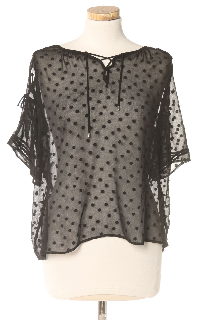 Blusa de manga corta de Zara de la talla XS, de color negro