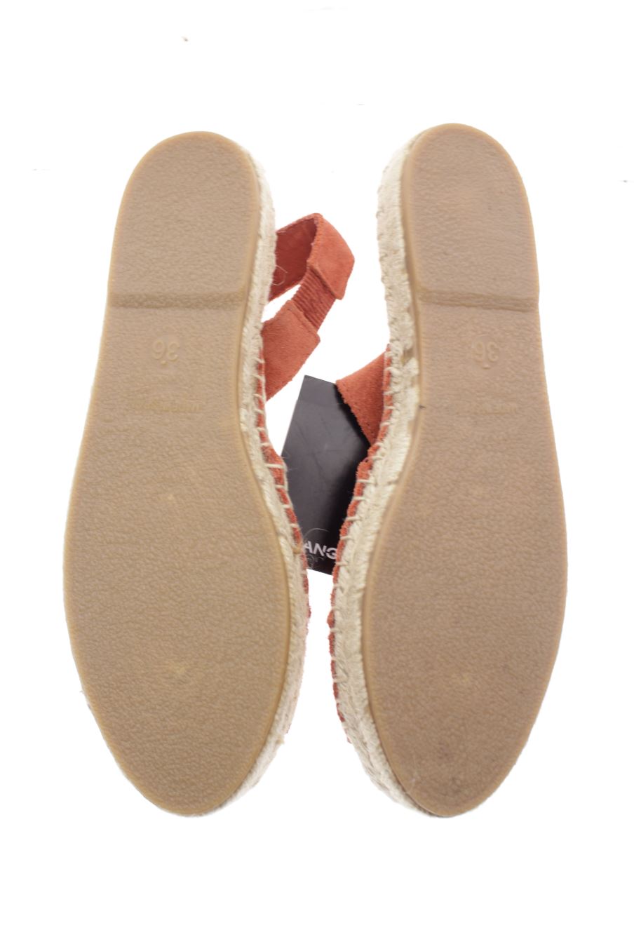 Sandalias planas de Mango de la talla 36, de color naranja de