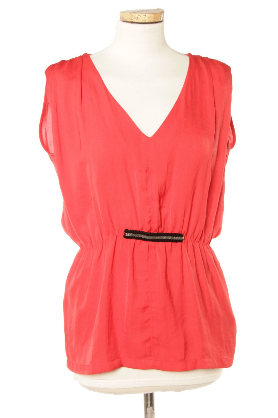 Blouse à manches courtes Zara de la taille XS, de couleur rouge