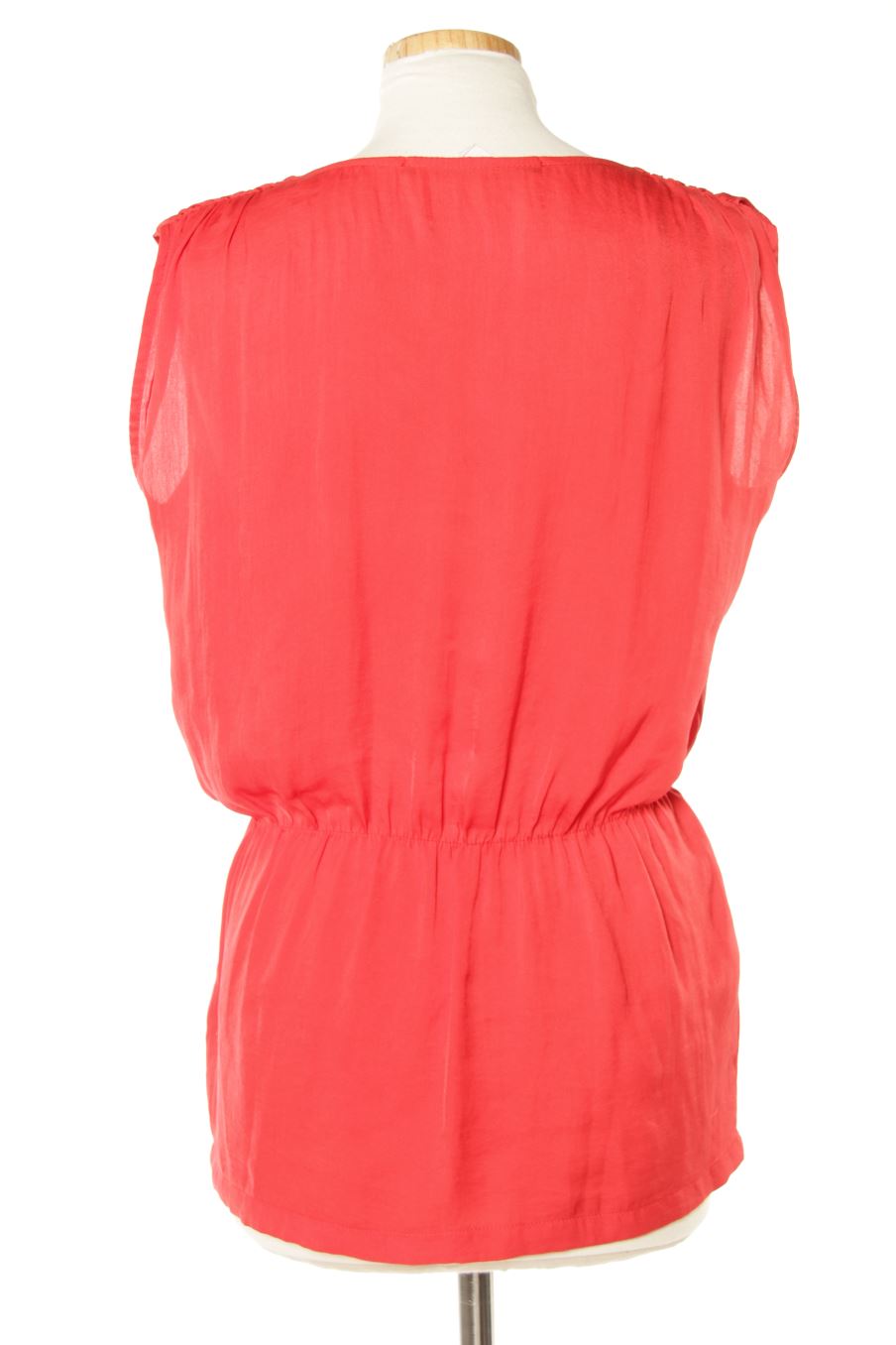 Blouse à manches courtes Zara de la taille XS, de couleur rouge