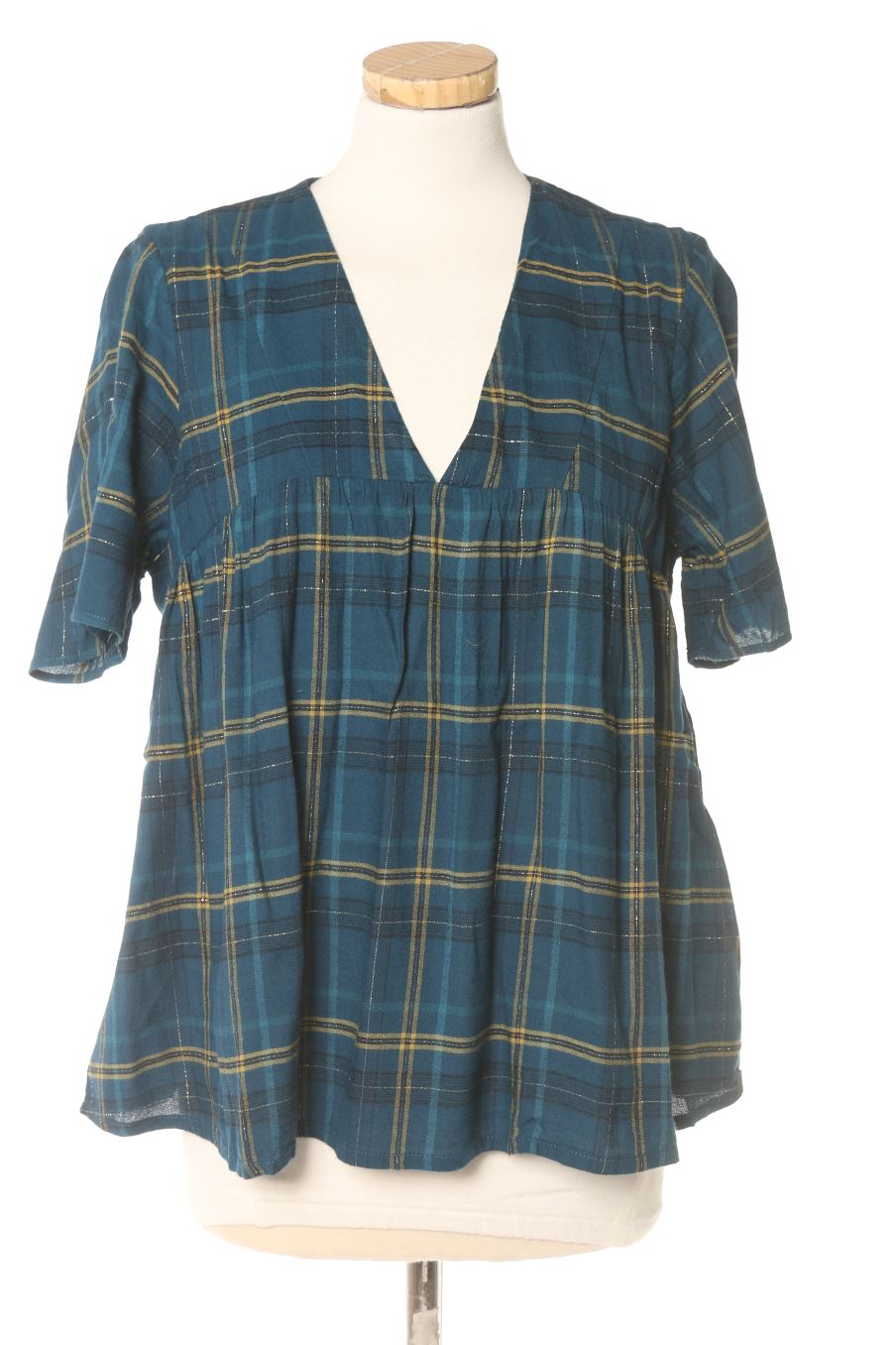 Blouse à manches courtes Caroll de la taille 42, de couleur carreaux
