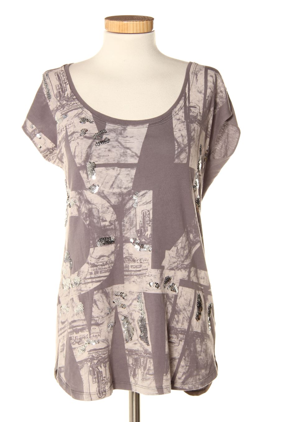 Camiseta de Zara de la talla M, de color gris