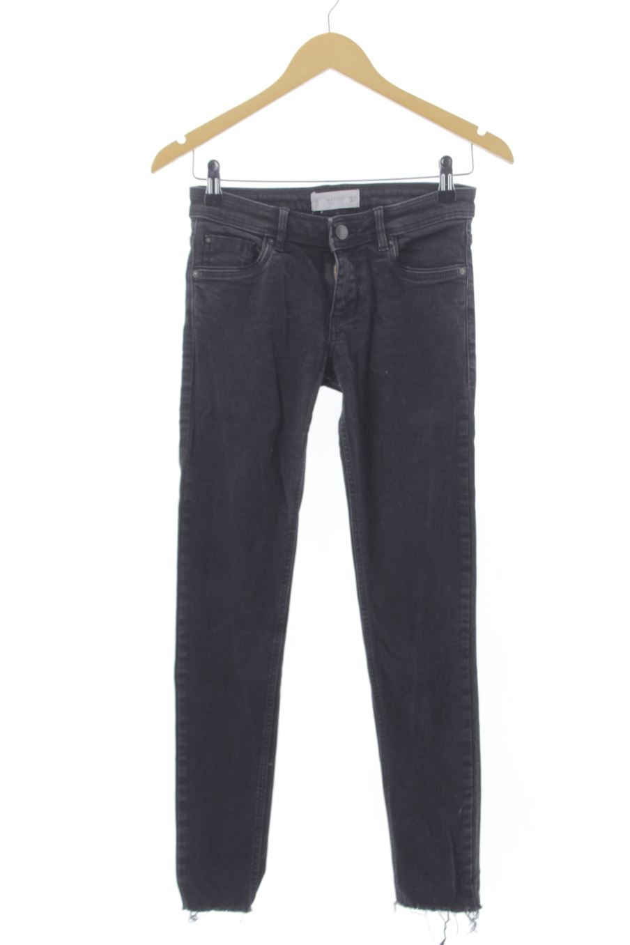 Vaquero de Mango de la talla 32, de color negro de ropa vaquera