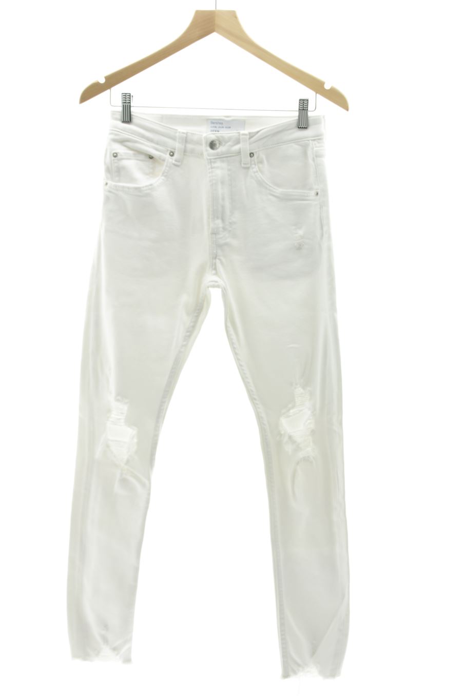 Jeans Bershka de la taille 36, de couleur blanc de denim