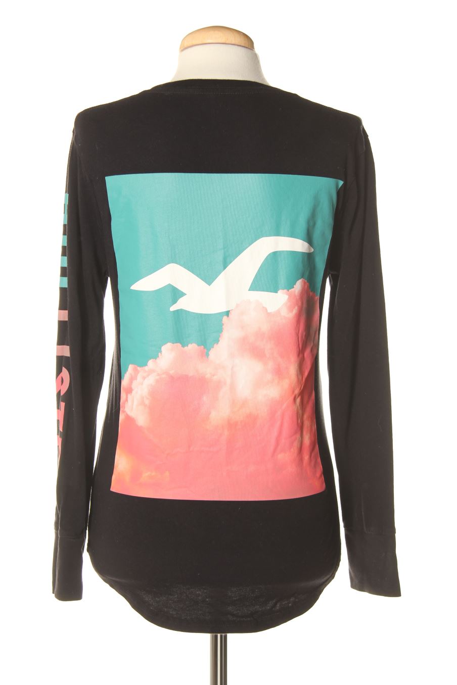 T-shirt à manches longues Hollister de la taille XXS, de couleur noir