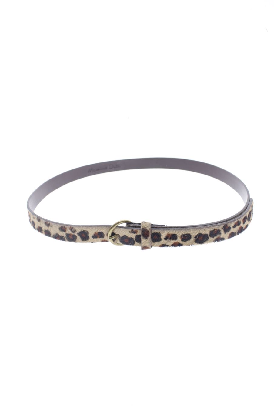 Cinturón de Massimo Dutti de la talla XS, de color animal print de piel