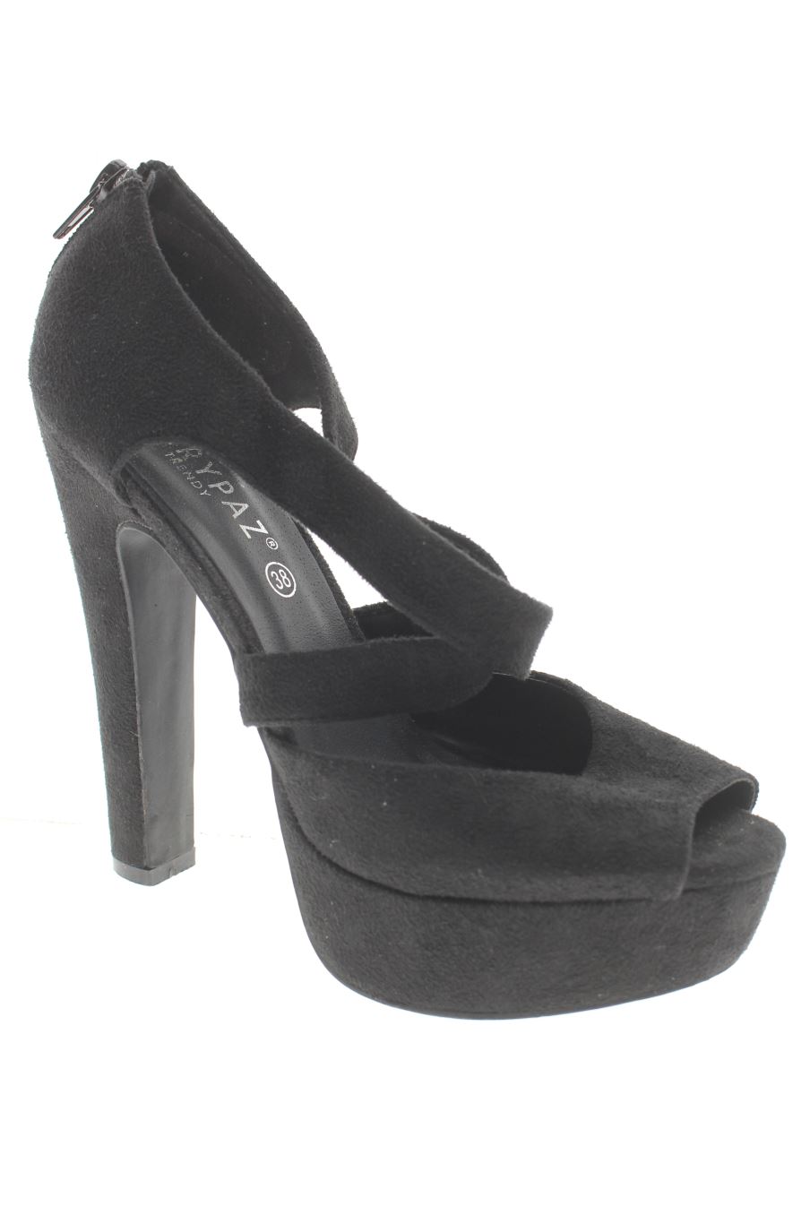 Sandalias tacon de Mary Paz de la talla 38, de color negro de
