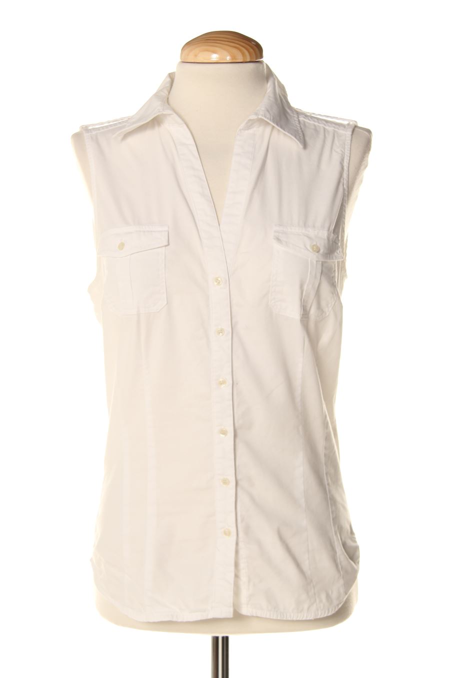 Camisa sin mangas de Zara de la talla M, de color blanco